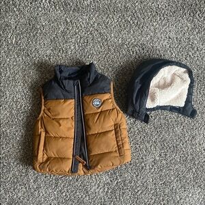 H&M Quilted Vest Brown and Black